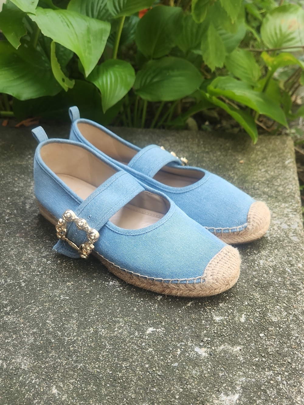Sam Edelman Maddy Denim Mary Jane Espadrille Shoes Sz  9